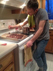 Glenn making chocolates